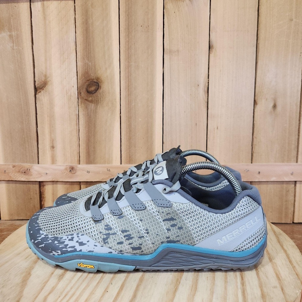 Merrell Trail Glove 5 Shoes Womens 10 Gray Camo Barefoot Trail Running Sneakers